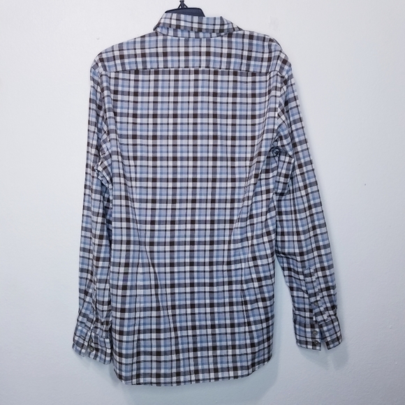 🌸John Varvatos | Mens Plaid Buttondown Shirt, Size Medium - Picture 4 of 6
